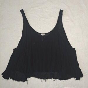 Another Love XS Basic Round Neck Ribbed Tank Top Army Green Wide Strap Shirt Y2K